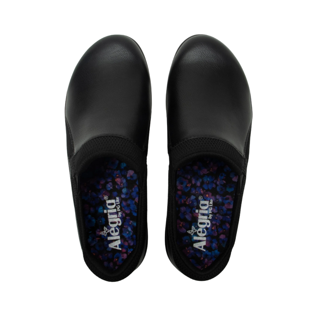 Top View of Women’s Alegria Verona sandal in aqualita – featuring a cushioned cork and memory foam footbed, three adjustable hook-and-loop straps, and open-toe design for breathable comfort.