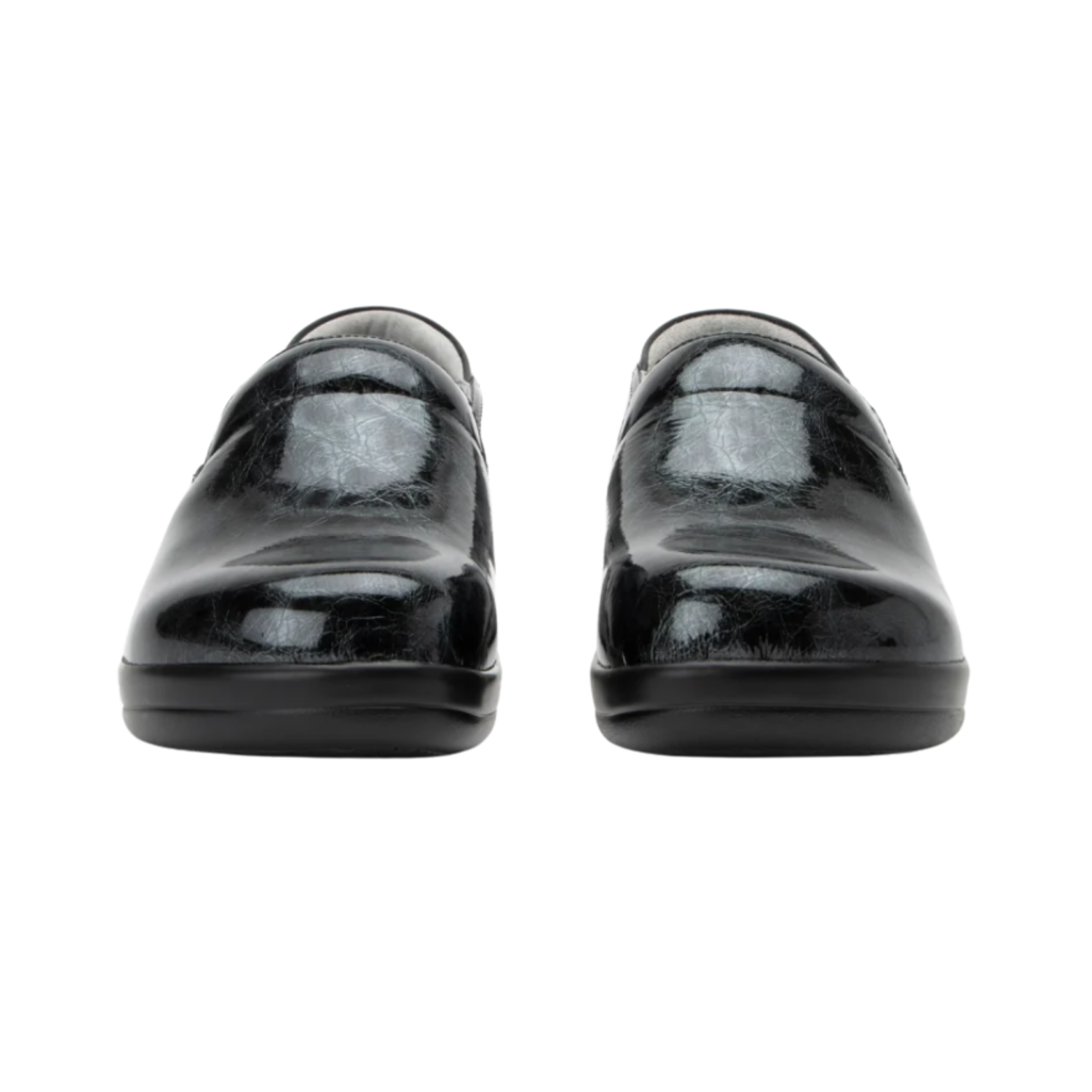 Front  View of Women’s Alegria Keli Mantle slip-on shoe in multicolor metallic leather – featuring shimmering multicolor leather detailing, double elastic gores for flexibility, and a cushioned insole for all-day support.