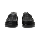 Front  View of Women’s Alegria Keli Plaid To Meet You slip-on shoe in multicolor plaid pattern – featuring vibrant plaid leather detailing, dual elastic gores for easy movement, and a cushioned insole for maximum support.