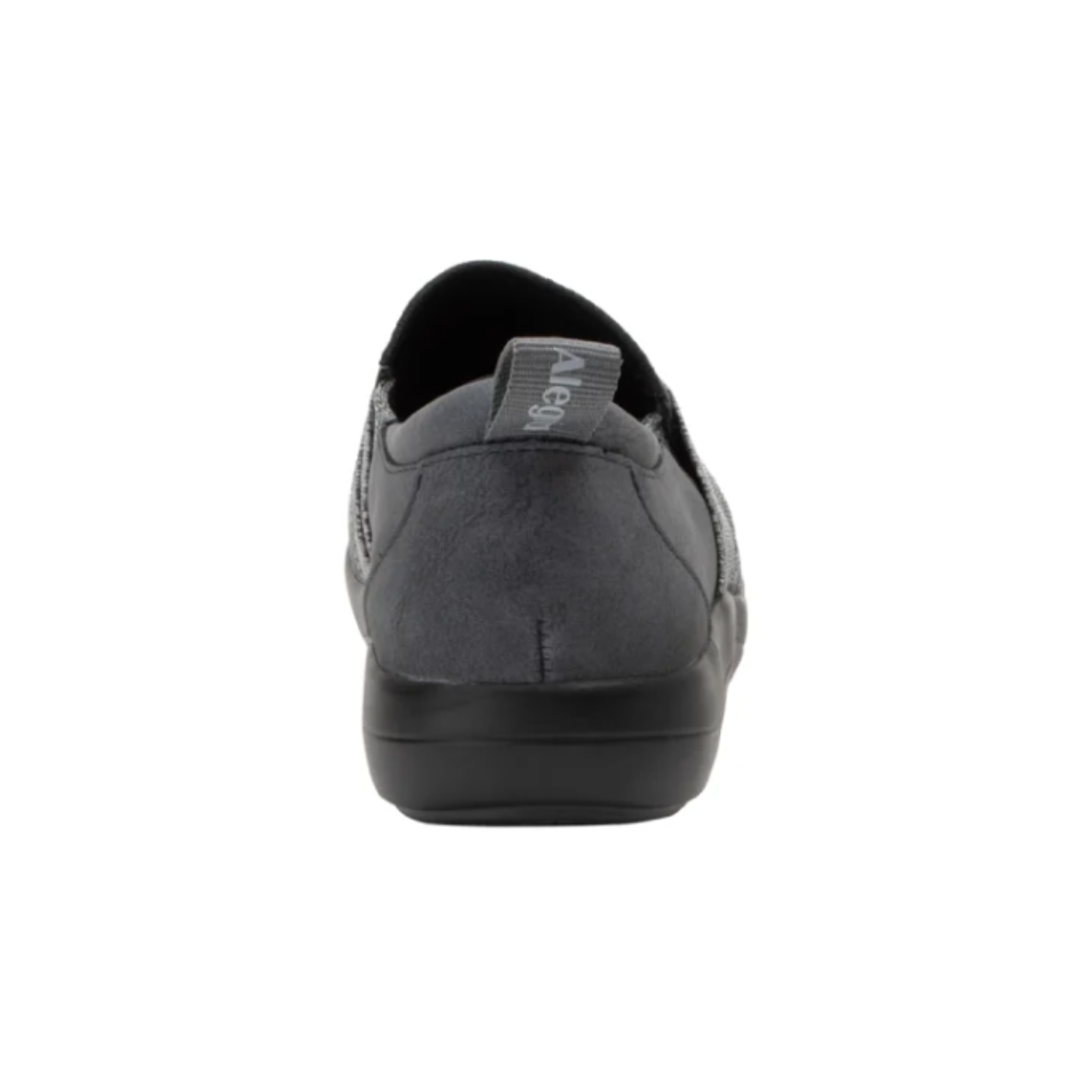 Back view  of Women’s Alegria Savvie Cinder Sandal in Grey – featuring a slip-resistant outsole, designed for excellent traction and support with every step.