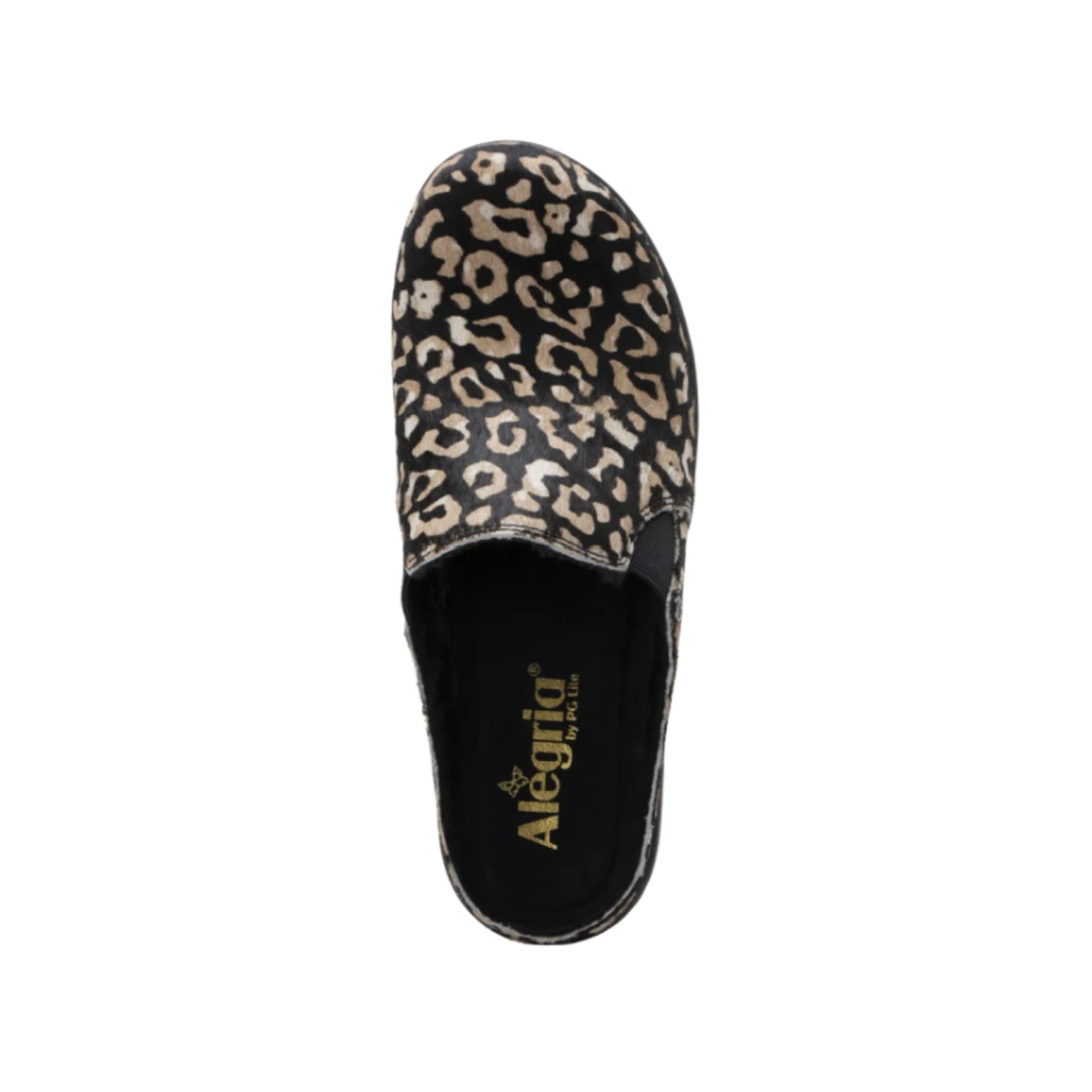 Top View of Women’s Alegria Sereniti shoe in Tundra – featuring a wide toe box for reduced pressure and improved circulation, a cushioned, removable footbed designed for shock absorption and arch support, and a smooth leather upper for easy maintenance and a polished finish.