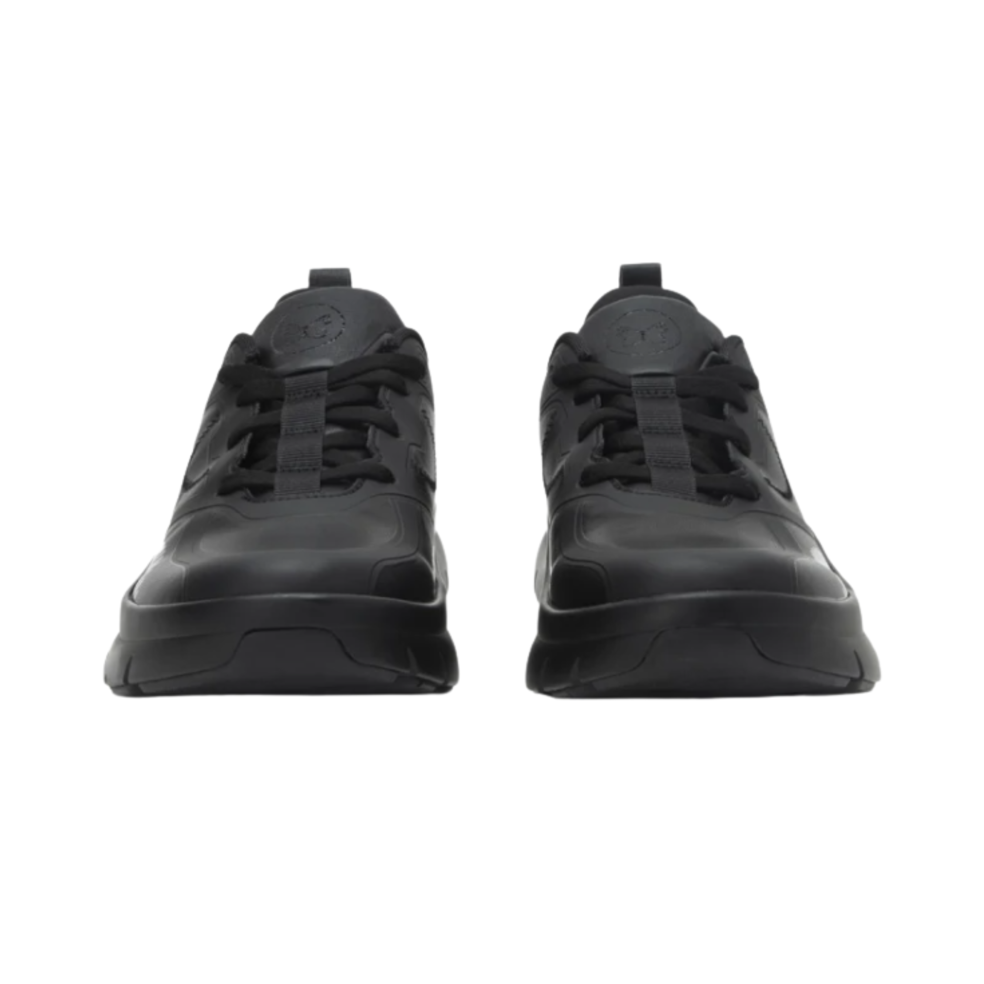 Front  View of Women’s Alegria Solstyce sneaker in Black Out – featuring a performance-inspired design suitable for healthcare and active work environments, breathable materials that keep feet cool under pressure, and ergonomic support that enhances daily mobility.