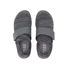 Top View of Women’s Alegria TRAQ Qwik smart sneaker in Charcoal – featuring a breathable knit upper that keeps feet cool, a wide forefoot for natural toe splay, and a cushioned insole for responsive all-day comfort.