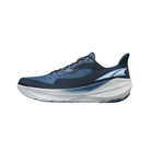 Side view of Men’s Altra Experience Flow athletic shoe in navy and white – featuring lightweight mesh upper, supportive midsole, and traction-enhanced outsole.