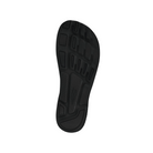 Bottom view of men’s Altra Escalante 4 in Black/Black – Featuring a durable rubber outsole with multi-directional tread for optimal grip, along with Altra's signature FootShape toe box for extra comfort.