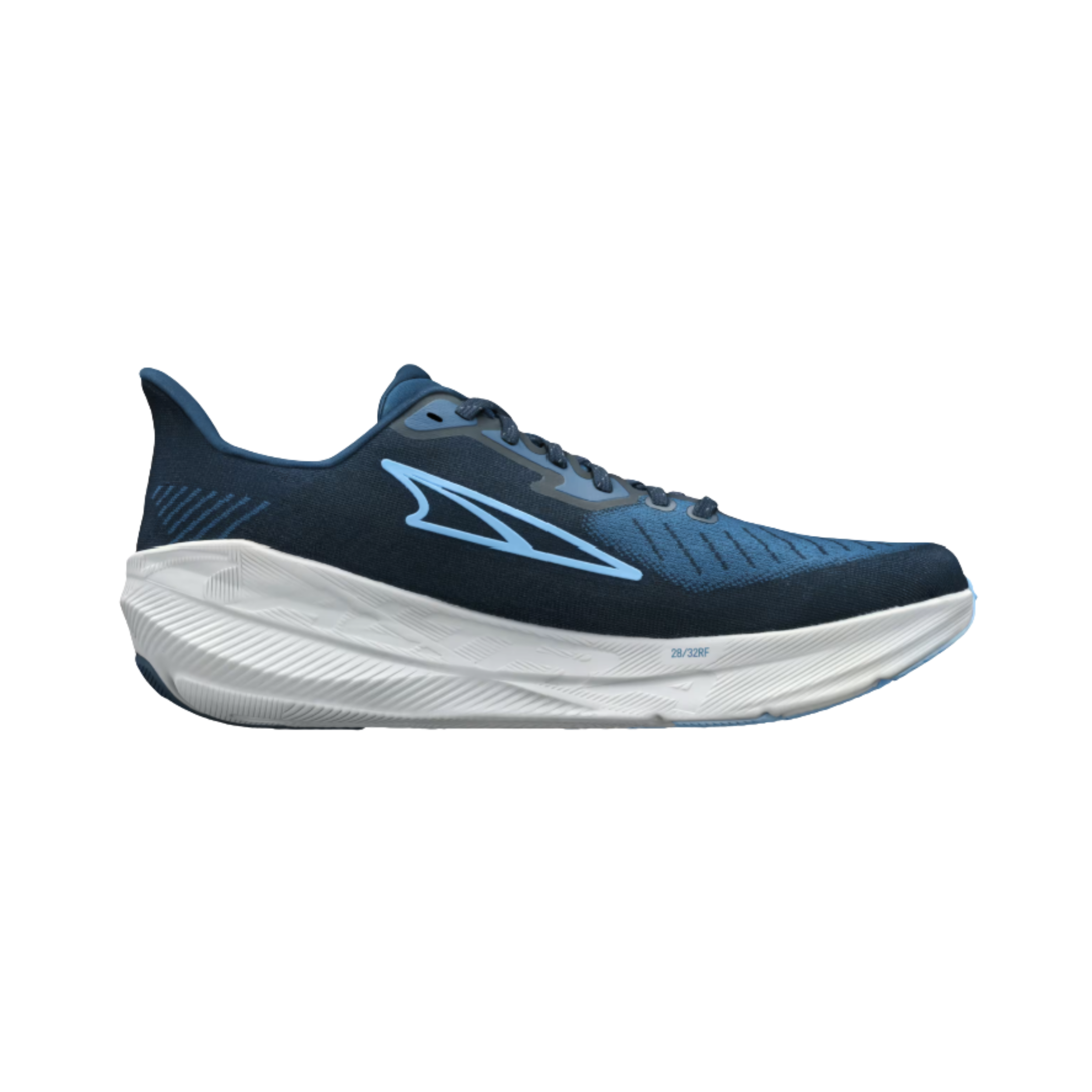 Side view of men’s Altra Experience Flow in Blue – featuring a supportive mesh upper for breathability and a smooth transition from heel to toe with its cushioned midsole.
