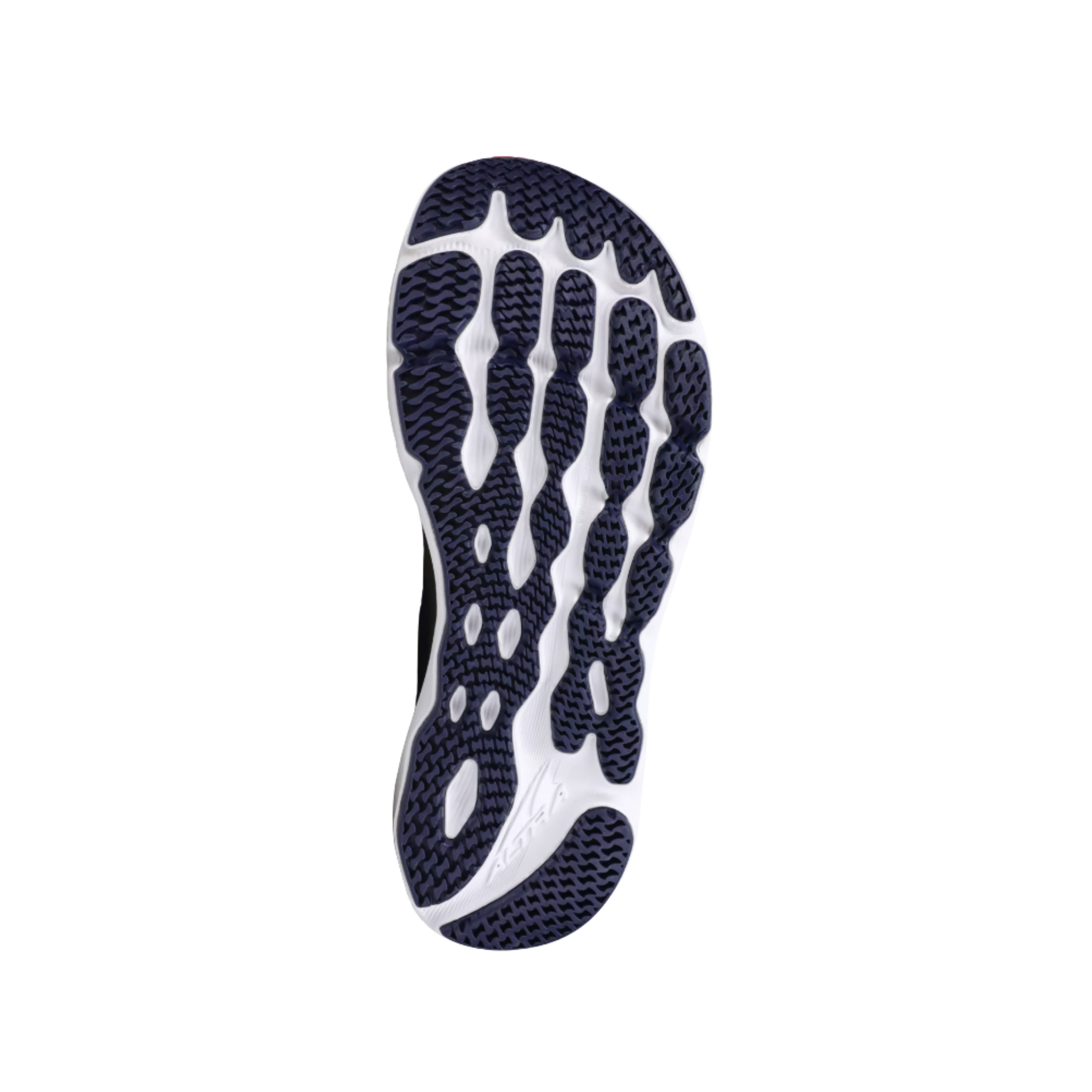 Bottom View of men’s Altra Provision 7 Running Shoe in Dark Grey – Features include a grippy rubber outsole for enhanced traction, FootPod™ technology for natural foot movement, and durable construction for long-lasting wear.