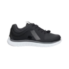 Side  View of Women’s Anodyne 23 Sport Runner in black/grey – featuring a breathable mesh upper for airflow, padded tongue and collar for added comfort, and roomy toe box for natural foot movement.