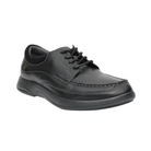Side View of Men’s Anodyne Casual Dress Shoe in Black – Features include a polished, professional appearance, supportive midsole for long wear, and seamless interior lining to prevent irritation.
