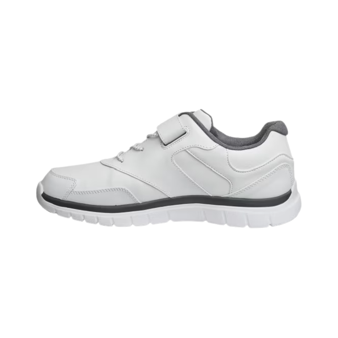 Side View of Men’s Anodyne 38 Sport Walker in white – featuring a sleek athletic design, lightweight midsole for cushioning, and supportive arch for motion control.