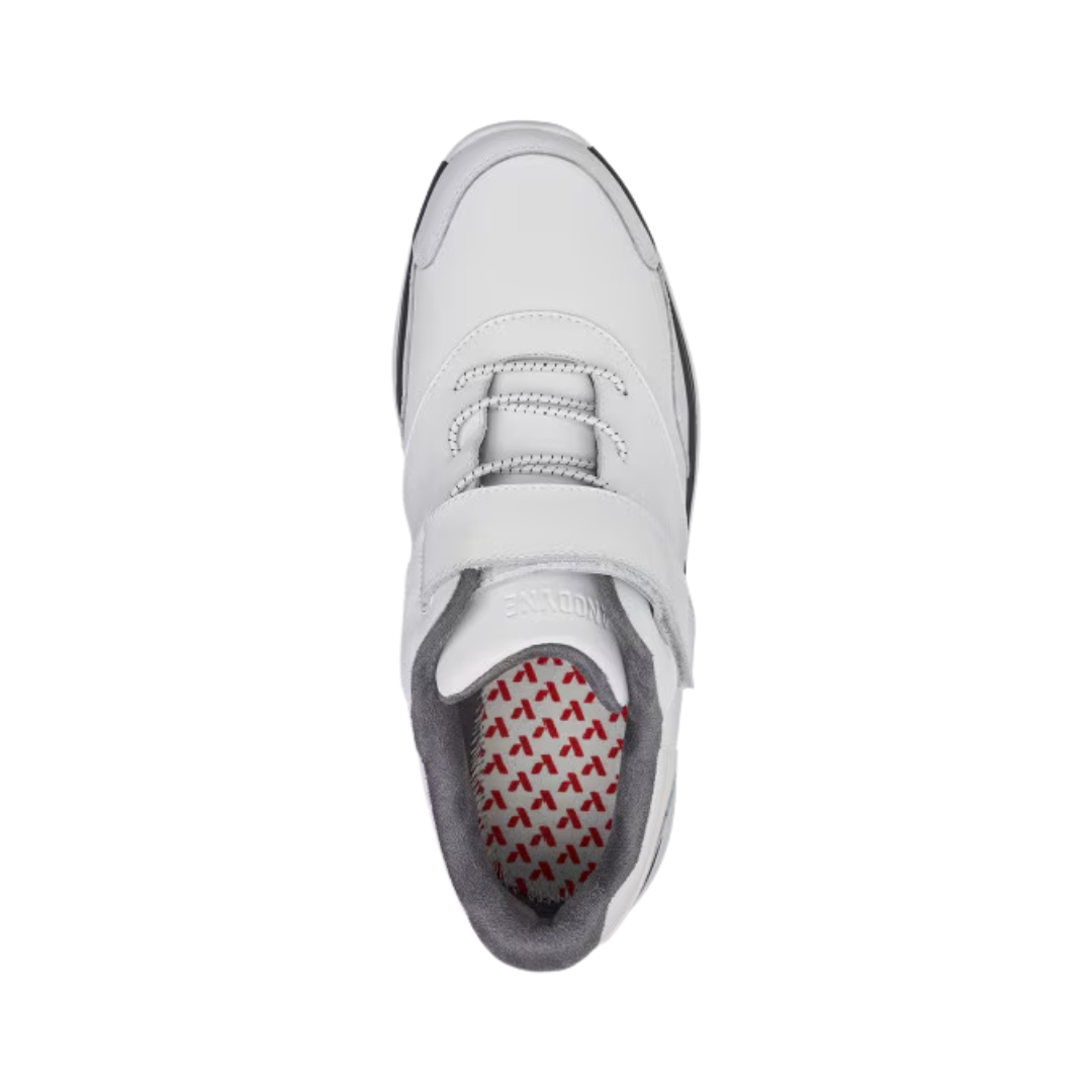 Top View of Men’s Anodyne 38 Sport Walker in white – featuring a breathable mesh upper for optimal airflow, cushioned footbed for pressure relief, and wide toe box for enhanced comfort.