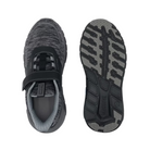 Top and Bottom View of Women’s Anodyne 45 Sport Jogger in black/grey – featuring a breathable mesh upper for ventilation, padded tongue and collar for comfort, and wide toe box for a natural fit.