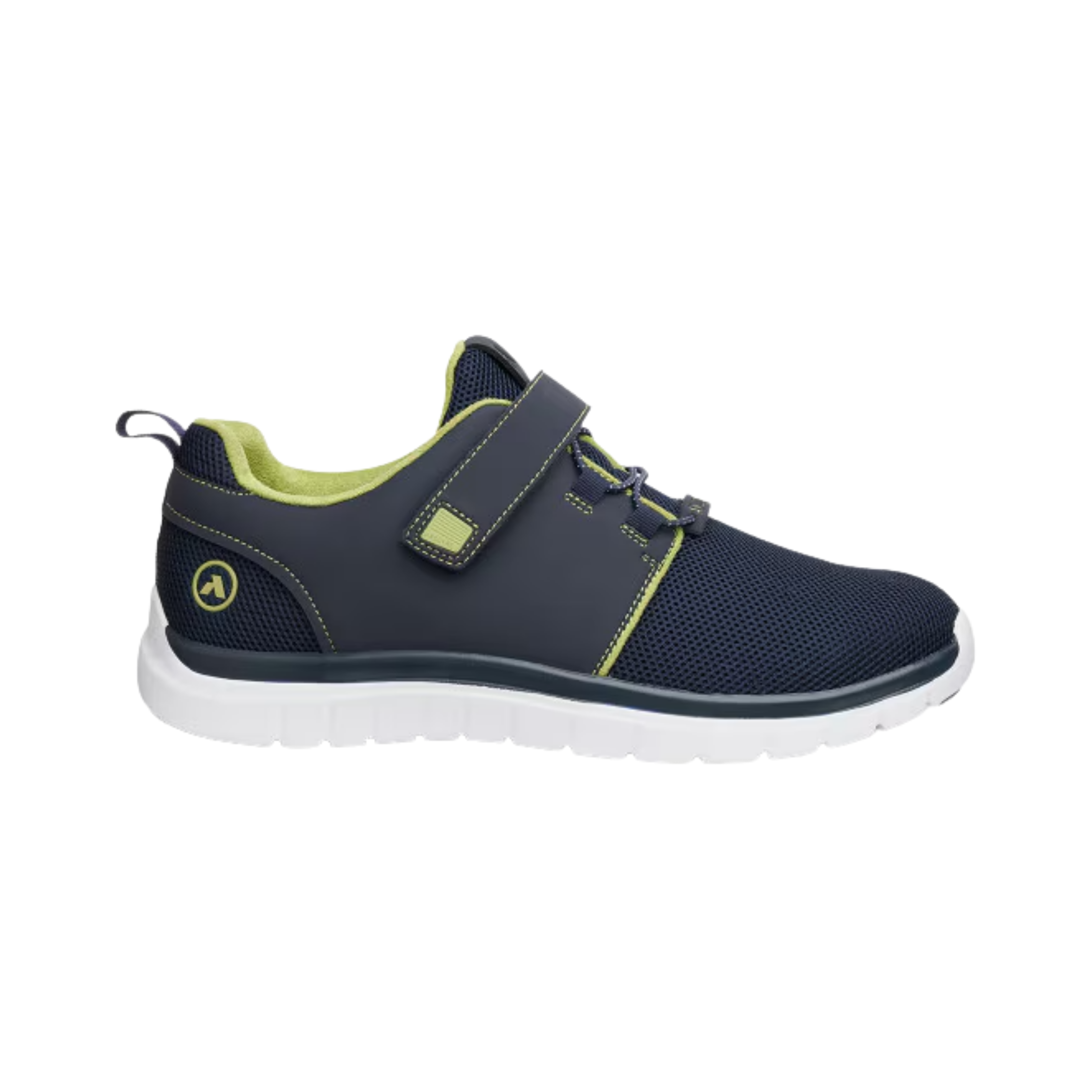Side view of Men’s Anodyne Sport Jogger in Blue/Green – Featuring a padded collar and cushioned midsole that provides all-day comfort and shock absorption for extended wear.