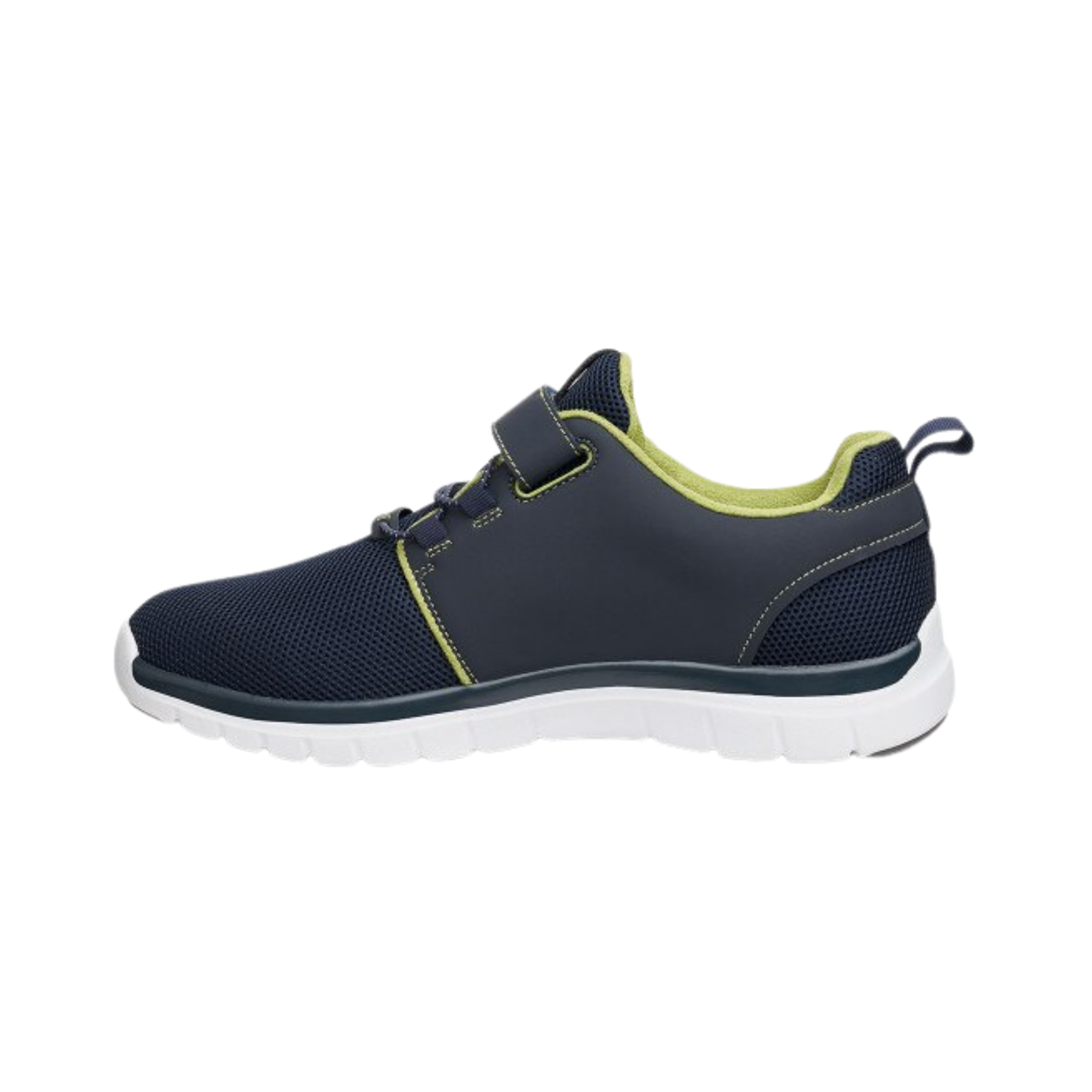 Side view of Men’s Anodyne Sport Jogger in Blue/Green – Featuring a padded collar and cushioned midsole that provides all-day comfort and shock absorption for extended wear.