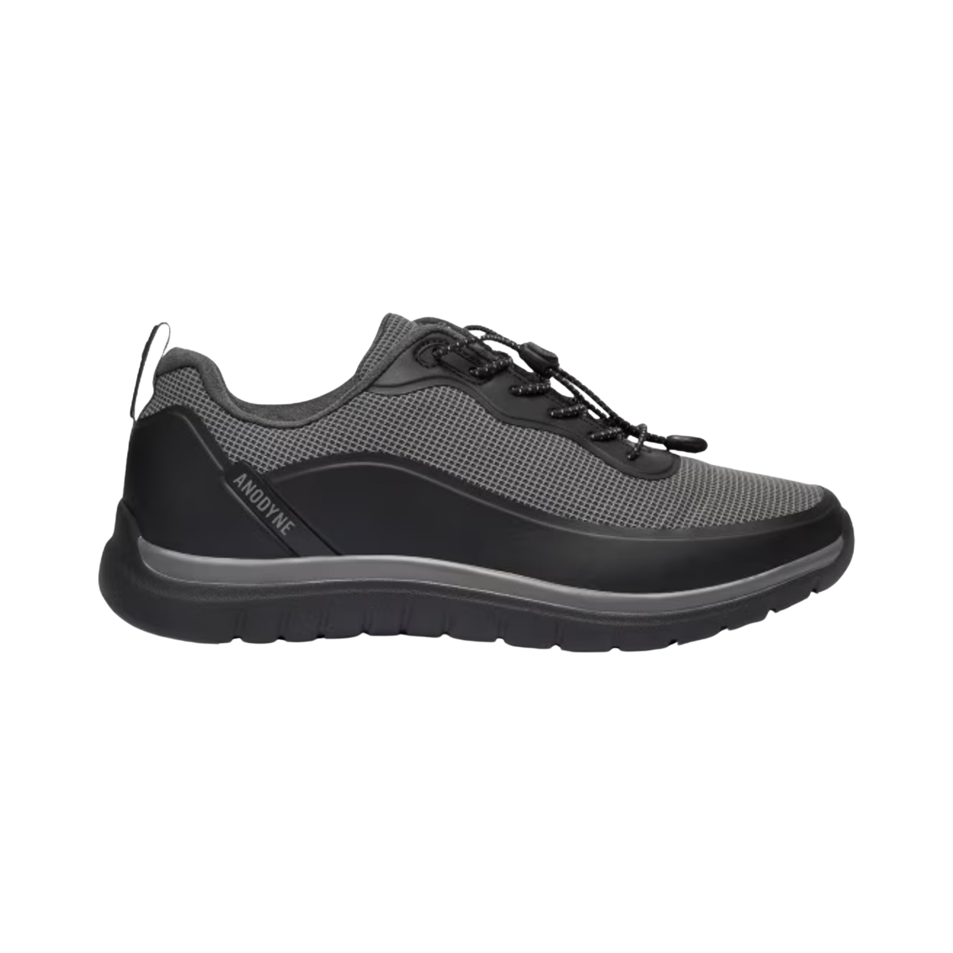 Side view of Anodyne Sport Sprinter 16 Men’s in Black – Featuring a supportive midsole and durable construction, designed to provide stability and cushioning for all-day wear.