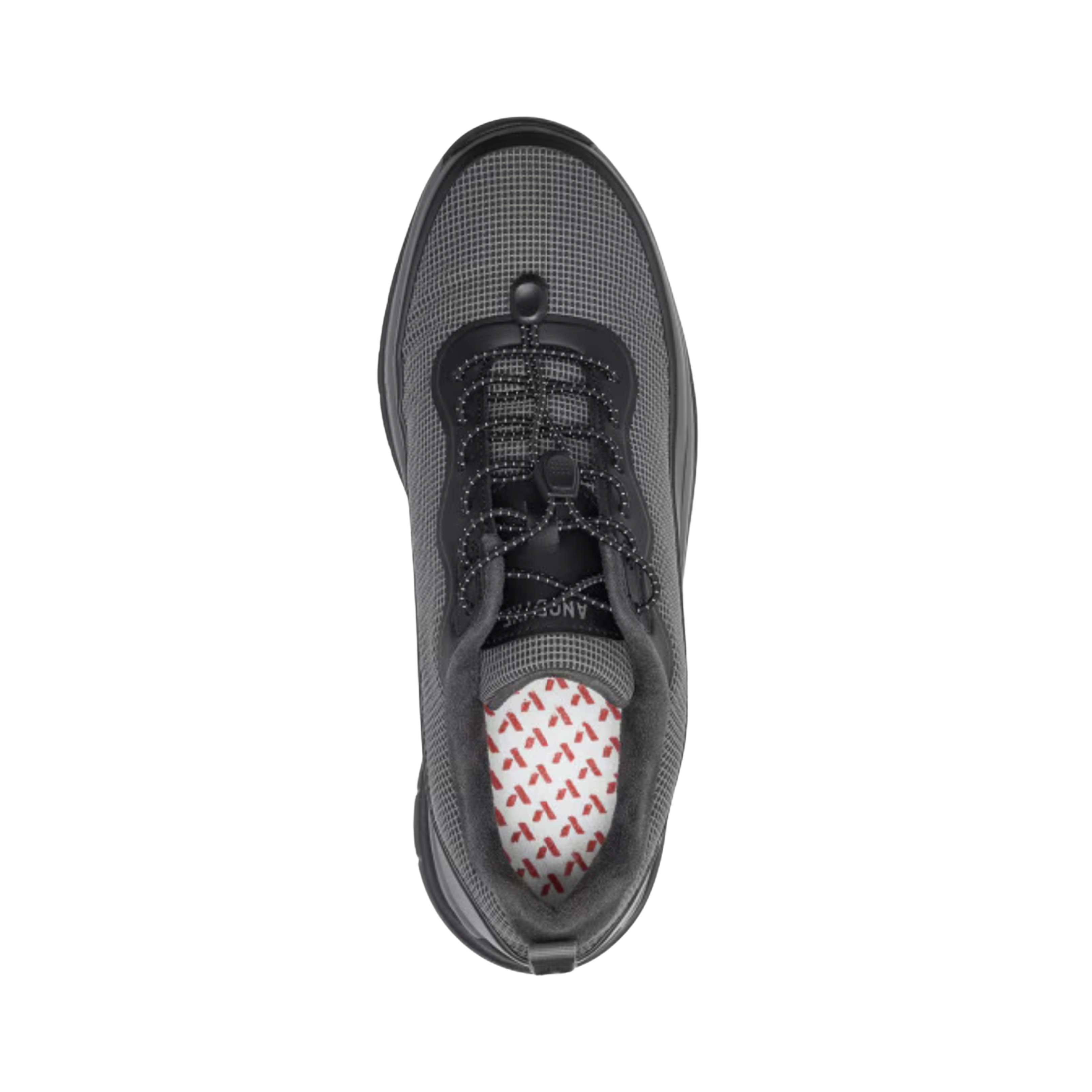 Top view of Anodyne Sport Sprinter 16 Men’s in Black – Featuring a sleek, sporty design with a breathable upper for enhanced ventilation and comfort during active wear.