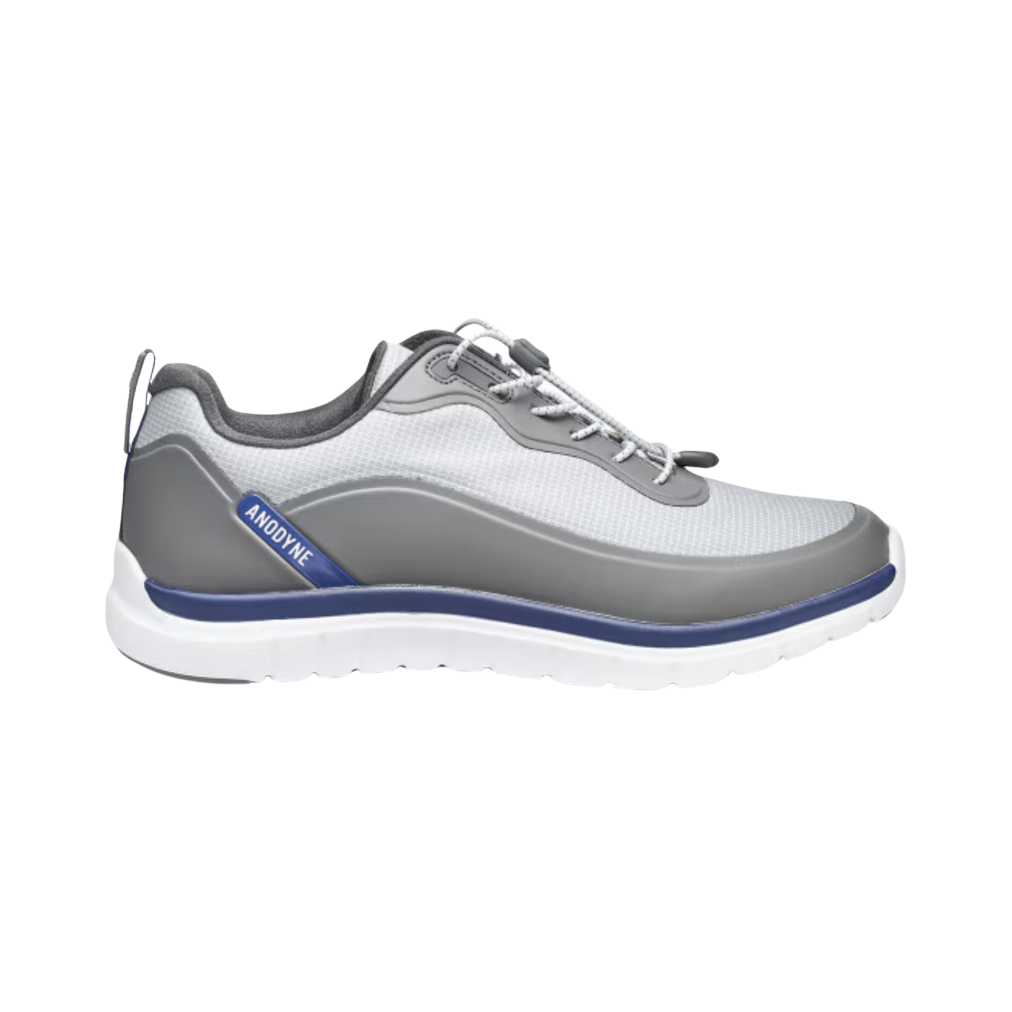 Side view of Men’s Anodyne Sport Sprinter in Grey – Featuring a cushioned midsole for optimal shock absorption and a flexible sole for smooth transitions with every step.