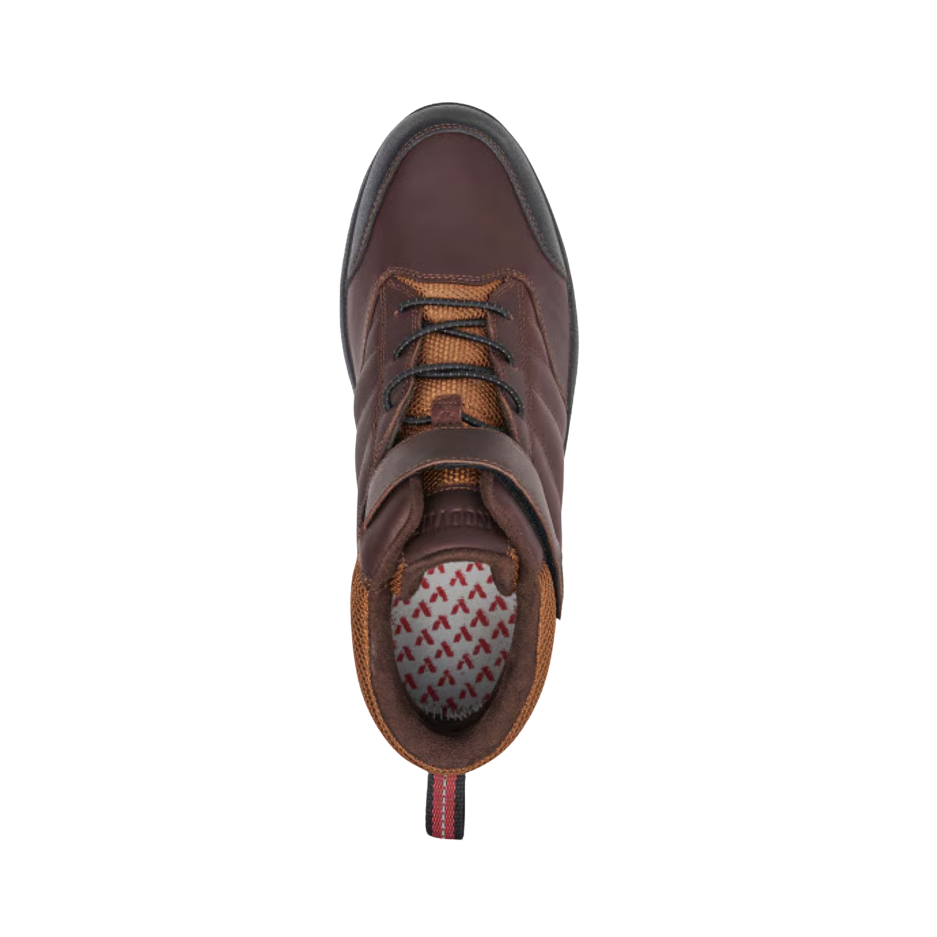 Top view of Men’s Anodyne Trail Boot #56 in Whiskey – Featuring a durable leather upper with reinforced stitching for rugged outdoor wear and a sleek, trail-ready design.