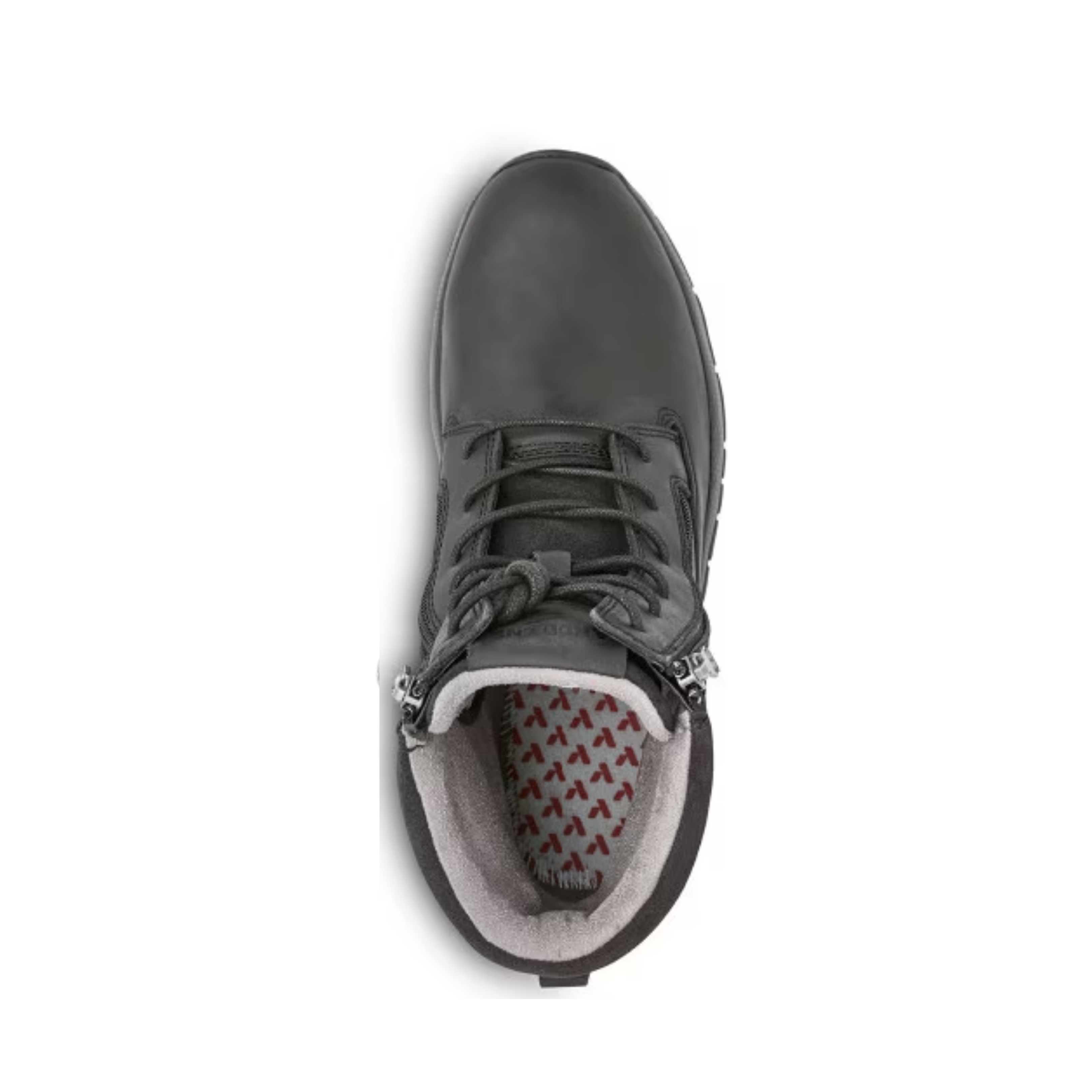 Top view of Men’s Anodyne Trail Worker in Oil Black – Featuring a durable leather upper with a rugged design for added durability and support on outdoor terrain.