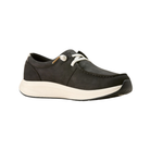 Side view of Women’s Ariat Buckeye waterproof casual shoe in black and white – featuring waterproof construction, durable leather upper, and cushioned footbed.