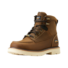 Side view of Men’s Ariat Rebar Lift 6-inch waterproof work boot in brown and black – featuring waterproof leather upper, cushioned midsole, slip-resistant outsole, and ankle support.
