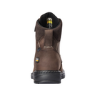 Back View of Women’s Ariat Casey 6" MetGuard Composite Toe in oily distressed brown – featuring a pull tab for easy on and off, padded collar for added comfort, and reinforced heel for durability.