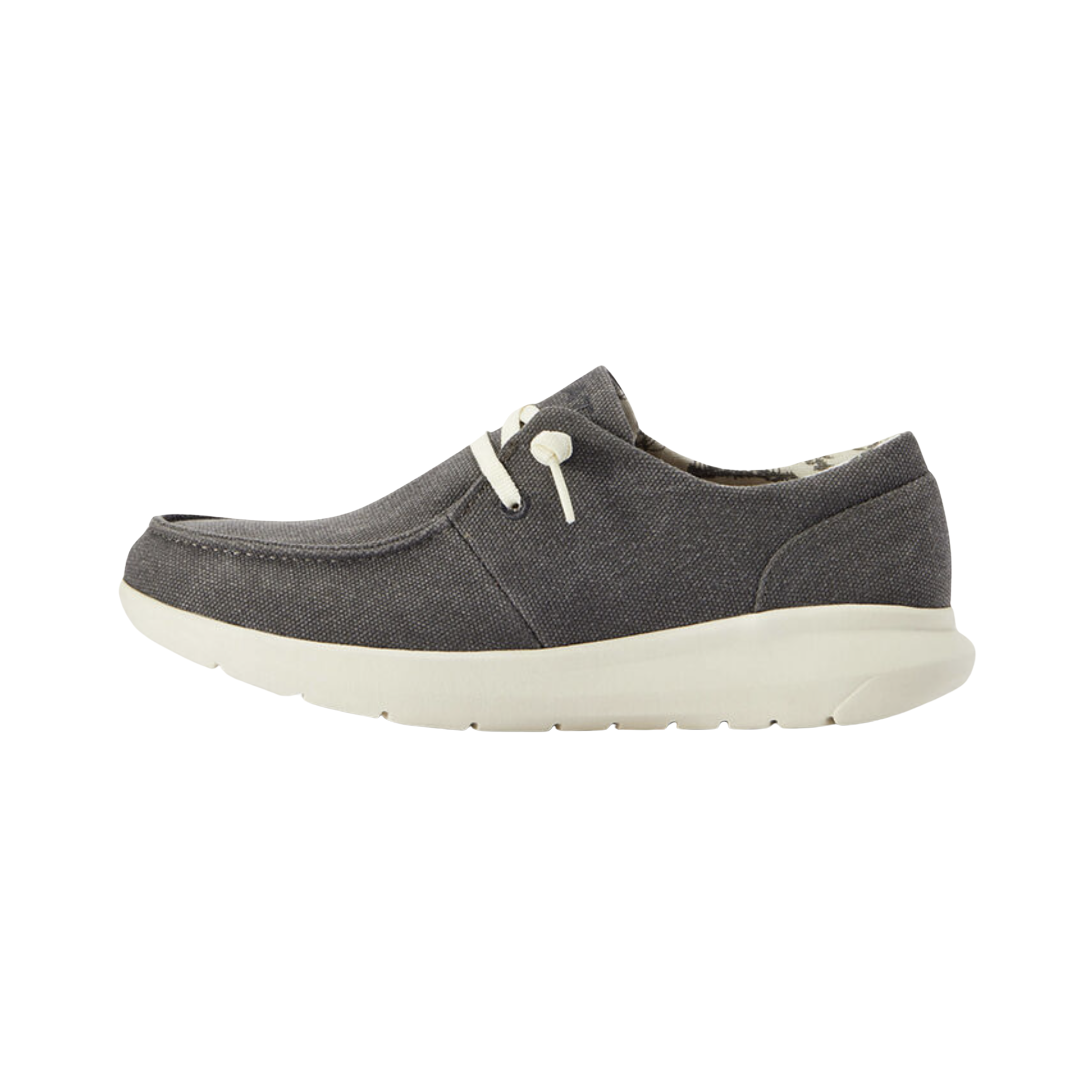 Side View of Women’s Ariat Hilo Casual Shoe in washed black – featuring a soft fabric upper, FLX Foam™ midsole, and low-top casual silhouette.