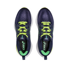 Front View of Men’s Asics Gel-Cumulus 25 running shoe in blue – featuring a breathable mesh upper with rounded toe design, padded tongue for comfort, and lace-up closure for a secure fit.