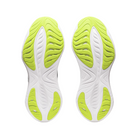 Bottom View of Men’s Asics Gel-Cumulus 25 running shoe in blue – featuring a durable rubber outsole with flex grooves, AHAR technology for high-abrasion resistance, and strategic tread pattern for enhanced grip and traction.