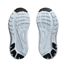 Bottom View of Women’s Asics Gel-Kayano 31 running shoe in cool grey pure silver – featuring a durable AHAR rubber outsole, flex grooves for natural stride movement, and textured tread pattern for reliable grip and stability.