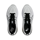 Front View of Men’s Asics Gel-Kayano 31 running shoe in white piedmont grey – featuring a breathable mesh upper with rounded toe, padded tongue for added comfort, and lace-up closure for a secure fit.