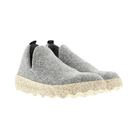 Side view of Asportuguesas City in Concrete Tweed – featuring a cozy wool-blend upper in grey tweed, cork and rubber outsole for eco-conscious comfort, and a slip-on profile designed for versatile indoor-outdoor wear.