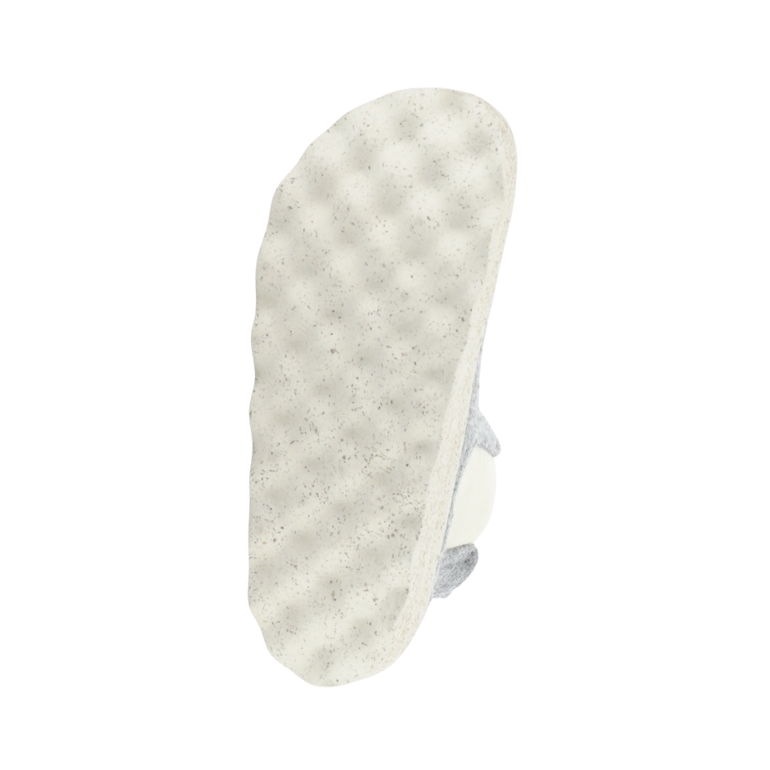 Bottom view of Women’s Asportuguesas Caia in Concrete – featuring a cork-infused rubber outsole with wave-textured tread, lightweight construction, and reliable grip for casual indoor and light outdoor wear.