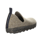 Back view of Asportuguesas City in Taupe Tweed – featuring a straight heel seam, pull-free low collar, and subtly flared outsole for stability with clean rear shaping.