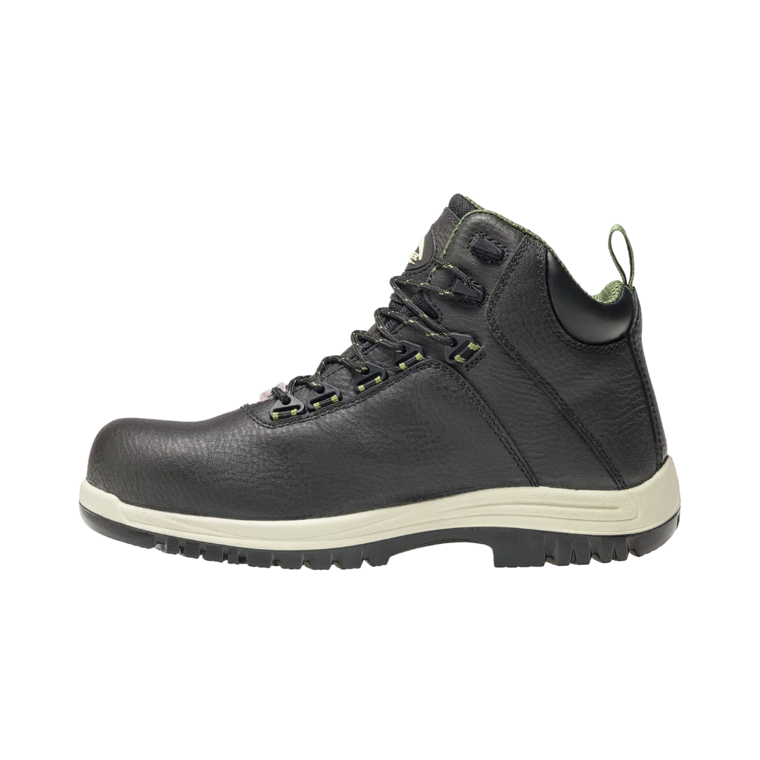 Side View of Men’s Avenger Breaker Composite Toe Boot in Black – featuring a slip- and oil-resistant rubber outsole for secure traction, a shock-absorbing EVA midsole to reduce fatigue, and reinforced stitching for durability on demanding jobsites.
