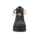 Front view of Men’s Bogs Bedrock 6-Inch Composite Toe Boot in black – presenting the composite toe cap, lace-up closure with metal eyelets, and durable leather construction.