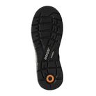 Bottom View of Men’s Bogs Bedrock Shell 6-inch Composite Toe Boot in Brown – featuring a BioGrip rubber outsole with a tread pattern designed for slip, oil, and chemical resistance, providing stability on various surfaces.