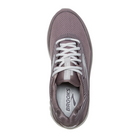 Top view of Women’s Brooks Addiction Walker Suede in Shark/Alloy/Oyster – featuring a breathable suede upper, traditional lace-up closure, and padded tongue for enhanced comfort.