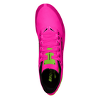 Top view of Brooks Draft XC Spike in Pink Glo/Green/Black - featuring a lightweight, breathable mesh upper designed for maximum ventilation during cross-country races.