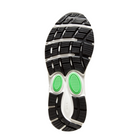 Bottom view of Women’s Brooks Dyad 11 in Black/Ebony/Green - featuring a durable rubber outsole with a segmented crash pad for excellent traction and a smooth transition from heel to toe.