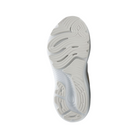 Back view of Women’s Brooks Glycerin GTS 22 running shoe in white, white, and grey – featuring molded heel counter for rearfoot stability, pull tab for easy on and off, and subtle branding details.