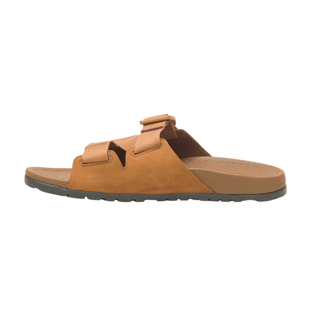 Side view of Women’s Chaco Lowdown Leather Slide in Taffy – featuring a low-profile design, premium leather construction, and lightweight EVA midsole for enhanced cushioning.