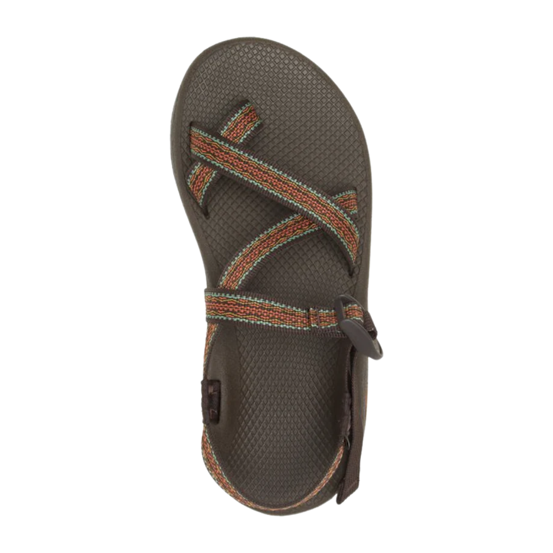 Top view of Men’s Chaco Z/Cloud 2 sandal in Essence Java – featuring dual adjustable polyester jacquard webbing straps, toe loop for secure fit, and cushioned LUVSEAT™ PU footbed for all-day comfort.
