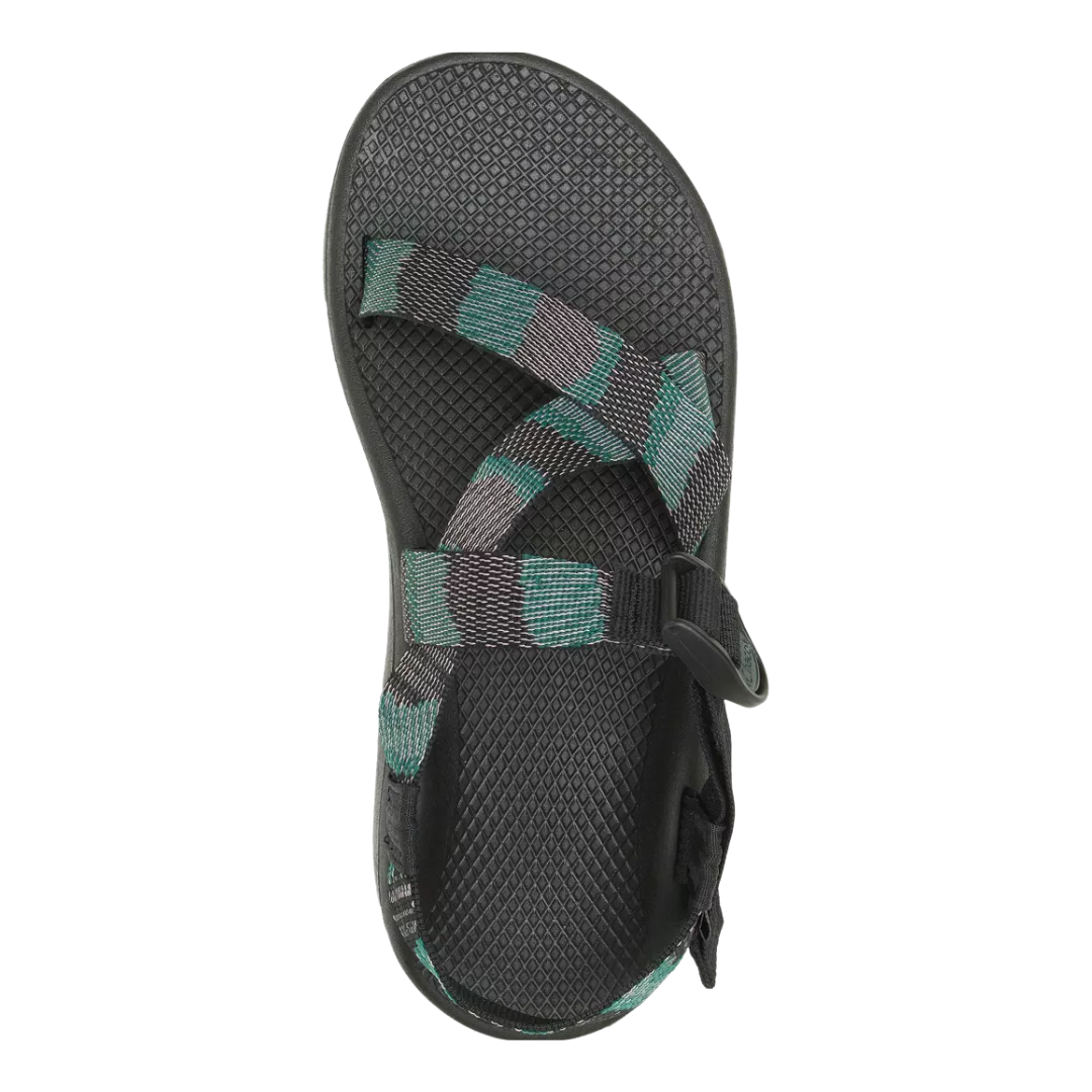 Top view of Men’s Chaco Z/Cloud sandal in Weave Black – featuring adjustable jacquard webbing straps and cushioned LUVSEAT™ PU footbed for all-day comfort.