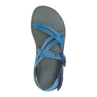 Top view of Women’s Chaco Z/Cloud X sandal in Puzzle Azure Blue – featuring double-strap polyester jacquard webbing, cushioned LUVSEAT™ PU footbed, and textured surface for enhanced comfort.