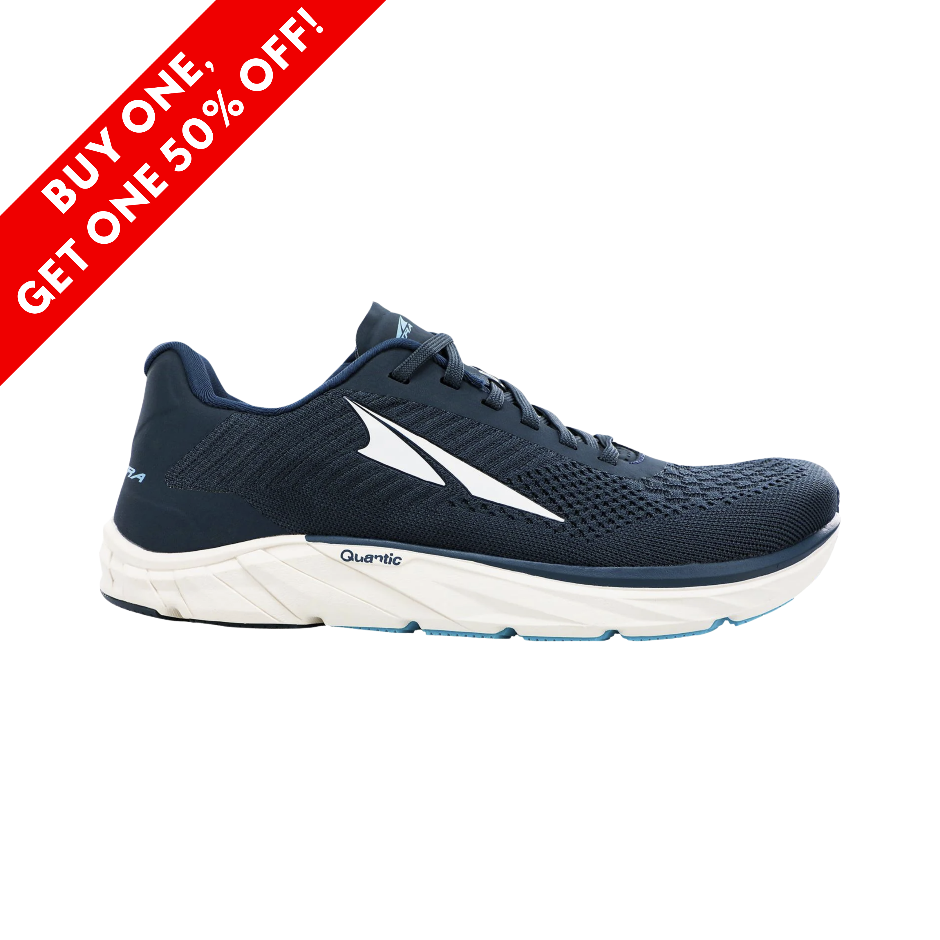 Side View of Women’s Altra Rivera 2 running shoe in navy – featuring lightweight cushioning, breathable mesh upper, and Balanced Cushioning™ platform for natural alignment.