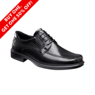 Side View of Men’s ECCO Helsinki Bike Toe Lace shoe in black – featuring premium full-grain leather upper with classic bike toe design, lace-up closure for a secure fit, removable leather-covered insole with ECCO Comfort Fibre System™, and a lightweight direct-injected PU outsole for long-lasting cushioning and support.