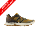 Side View of Men’s New Balance Fresh Foam x Hierro v7 trail running shoe in golden hour with dark camo and black – featuring a durable mesh upper with protective overlays, ultra-cushioned Fresh Foam X midsole, and Vibram outsole for superior trail grip.