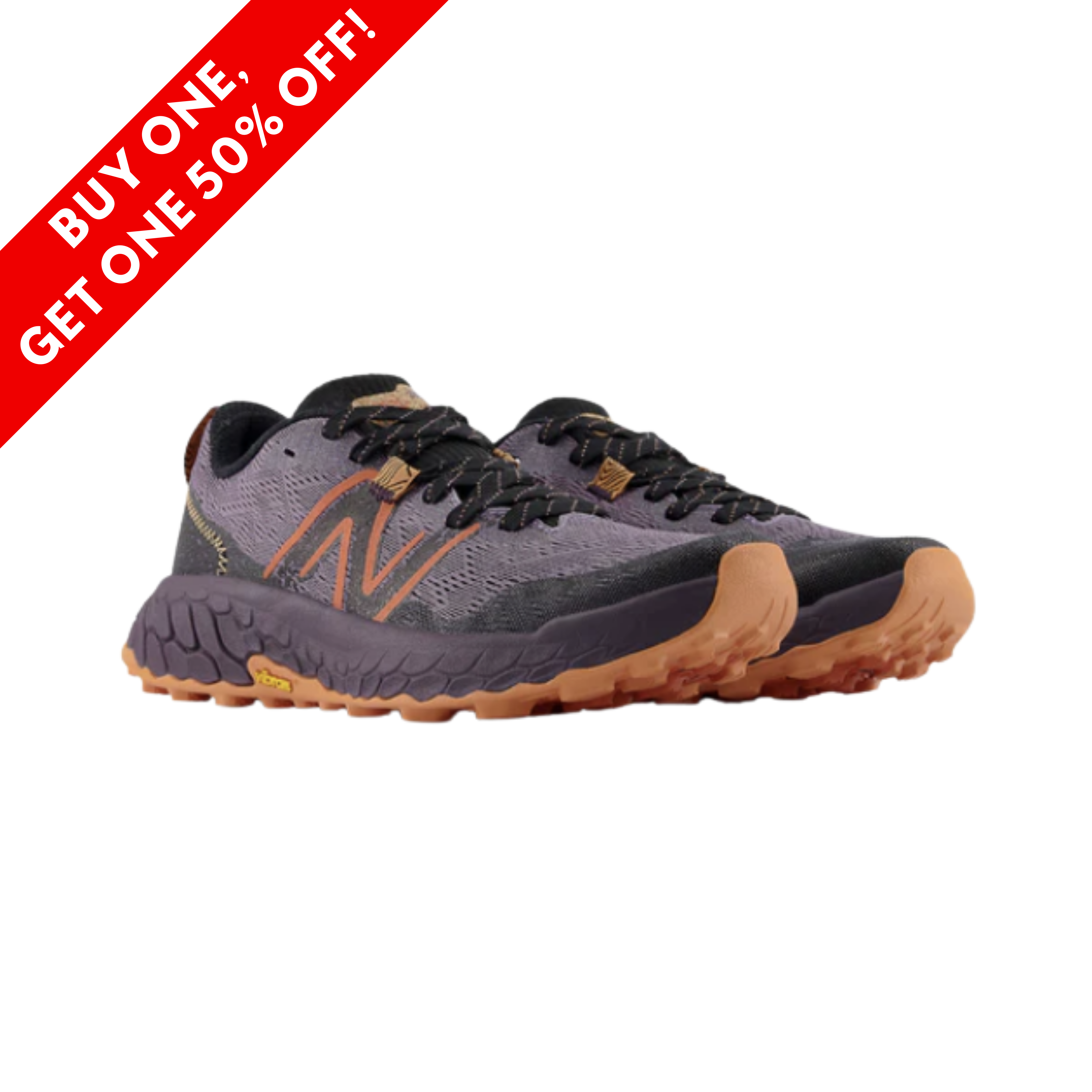 Side View of Women’s New Balance Fresh Foam x Hierro v7 trail running shoe in shadow with black – featuring a durable mesh upper with protective overlays, ultra-cushioned Fresh Foam X midsole, and Vibram outsole for reliable traction.