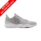 Side View of Men’s New Balance FuelCell Shift TR training shoe in steel with white and serene blue – featuring a lightweight mesh upper with supportive overlays, FuelCell midsole for explosive energy return, and durable rubber outsole with strategic tread for multi-directional traction during high-intensity workouts.